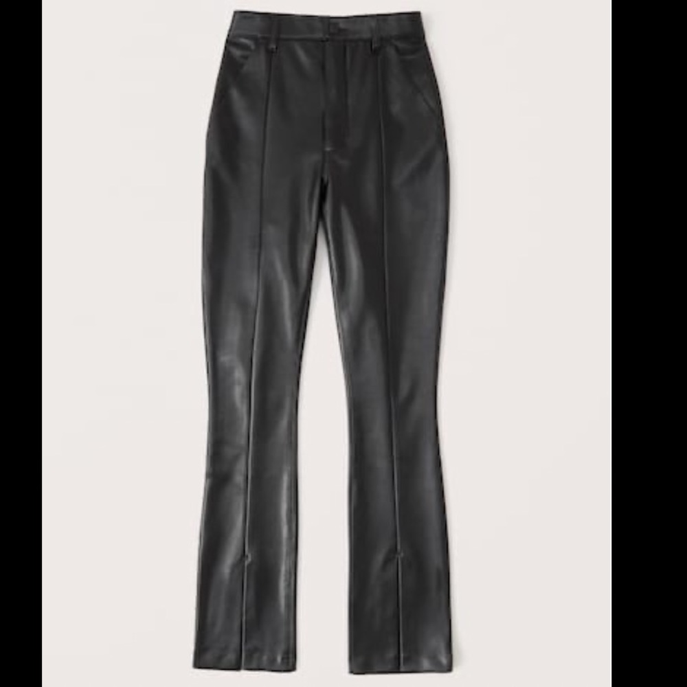 SOLD OUT - Curve Love Vegan Leather Split-Hem Pants